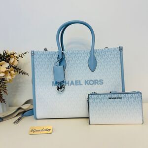 Michael Kors Purse & wallet Mirella Medium Ombré Logo Tote Bag LT Sky